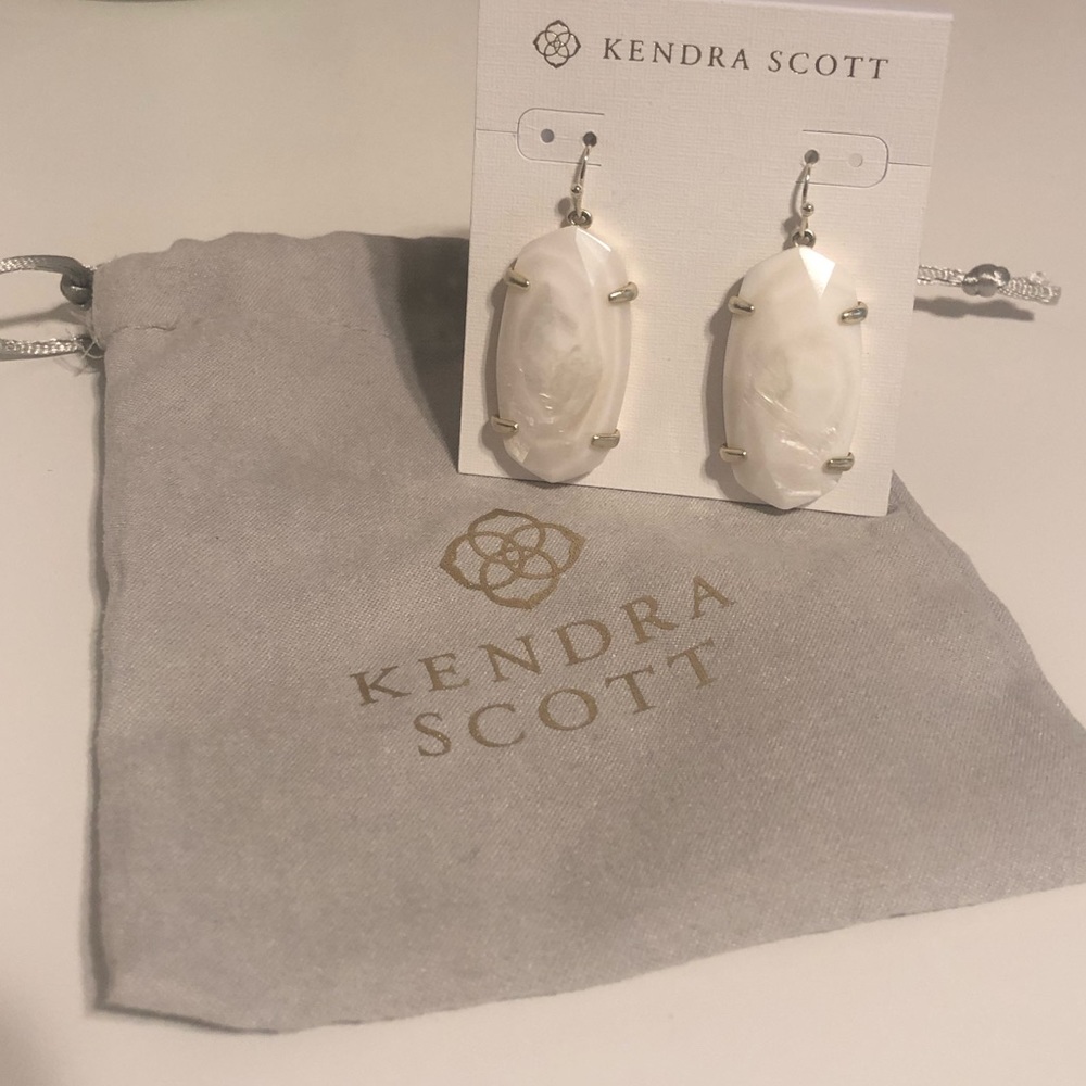 Esme Gold Drop Earrings In Ivory Pearl
